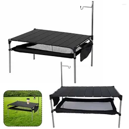 Camp Furniture Camping Aluminum Alloy Table Outdoor Compact Folding With Large Storage Organizer Carrying Bags Collapsible Picnic