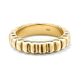 Gemnel newest design 925 silver gold vermeil 0.1microns chunky band ring women