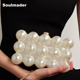 Acrylic bubble clutch bag women designer evening party box purse 2023 ivory green Colour handbag wholsale 240102