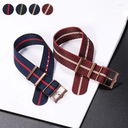 Watch Bands 20mm 22mm Military Nylon Band For Canvas Fabric Strap Man Sport Belt Rose Gold Clasp Bracelet