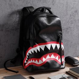 School Bags Fashion PU Leather Backpack Men Large Shoulder Bag Travel Camouflage Laptop Student Bagpack Mochila Hombre