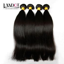 Wefts Malaysian Silky Straight Hair Unprocessed 8A Human Hair Weave 4 Bundles Lot Malaysian Straight Hair Extensions Natural Black Doubl