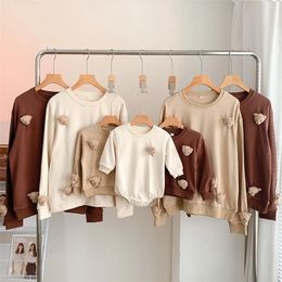 Baby And Daddy Mummy Matching Clothes For The Whole Family Sweatshirt Mom And Daughter Equal Long Sleeve Tops Dad Son Clothing 240102