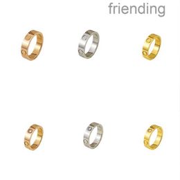 Love rings men designer ring screw diamond titanium steel bague women ring plated silver gold rose gold couple Jewellery for lovers 4mm 5mm 6mm wedding gift no fade JHOS