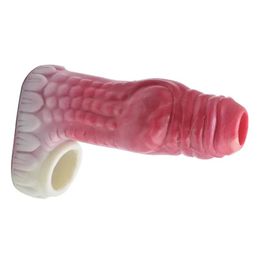 Cockrings Silicone Cockrings Penis Sleeve with Ball Loop Dog Knot Big Eye Cock Extender Sheaths Dick Costume Extra Sexual Pleasure Sex Shop