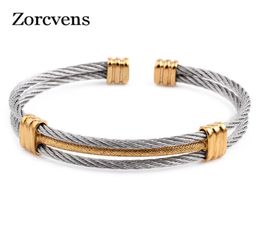 Modyle new arrival spring line Colourful titanium steel bracelet stretch Stainless steel Cable Bangles for women2525154