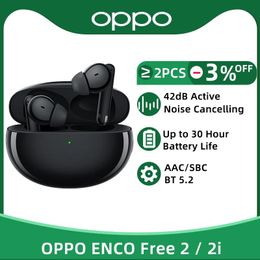 Earphones OPPO ENCO Free 2 2i TWS Earphone Wireless Bluetooth 5.2 Earbuds Active Noise Cancelling Wireless 3 Mic Headphone For Find X5 Pro
