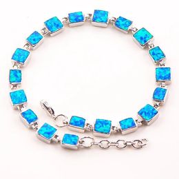 Bangle Blue Fire Opal 925 Sterling Silver Bracelet P88 8" Free Ship High quantity Factory price Beautiful Jewelry For Men and Women