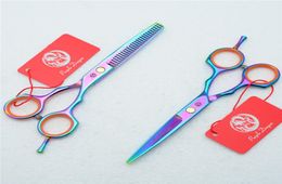 Z1004 55039039 Purple Dragon Colorful Hairdressing Scissors Factory Cutting Scissors Thinning Shears professional Hum4031514