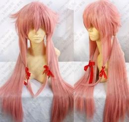 Wigs Hot Sell! Future Diary Mirai Nikki Gasai Yuno Cosplay Wig Pink color>>>Free shipping New High Quality Fashion Picture wig