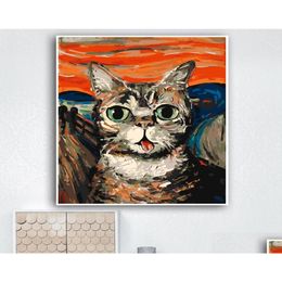 Paintings Yijie Diy Painting By Numbers Cute Cat Cartoon Illustration Ding On Canvas Handpainted Art Gift Home Decoration7347369 Dro Dhgyw