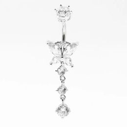 Bracelet Sterling Sier Belly Button Ring Heart Cubic Zircon Navel Belly Piercing Jewelry