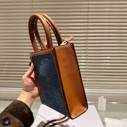 Designer Bag Leather Luxury Tote Bag Vintage Letter Print Purse Handbag Women Hand Clutch shoulder bags Daliy Canvas Denim Totes 240103