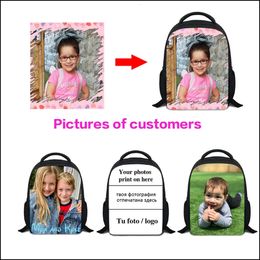 Children Small Backpack To School Customise Image School Bags For Girl Boy Kids DIY Po Printing Bookbag For Kindergarten 240102