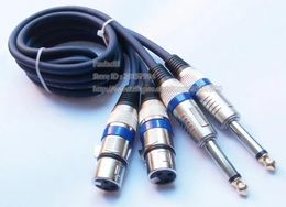 Connectors Audio Cables, Dual Microphone XLR 3Pin Female Speaker Jack to Dual 6.35MM Mono Male Plug Connector MIC Cable About 1M/2PCS