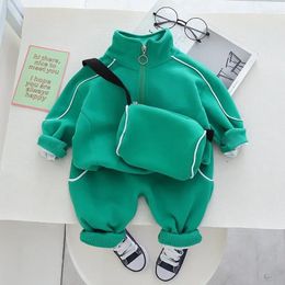 Clothing Sets Spring Autumn Children Boys Clothes Cotton Pullover Tops Pants Bag 3pcs/Sets Infant Casual Outfits Kids Tracksuits 1-5 Years