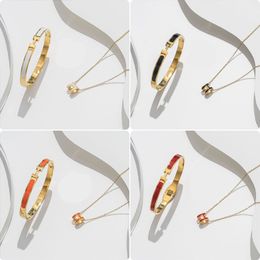 White Necklace 12MM Bangle Women Stainless Steel Couple Gold Bracelet Fashion Jewellery Valentine Day Christmas Gifts for Girlfriend Accessories Wholesale
