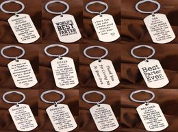 Keychains Family Love Keychain Son Daughter Sister Brother Mom Fathers Key Chain Gifts Stainless Steel Keyring Dad Mothers Friend 1300459