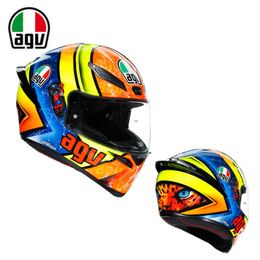 Helmets Moto AGV Motorcycle Design Safety Comfort General Agent Italian Agv Helmet Full Cover Racing Four Seasons Anti Counterfeit Detectable K1 590G