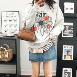Hoodie designer woman women sweatshirt European and American fashion brand autumn hoodie letter flower heavy industry small Daisy round neck casual blouse woman z6