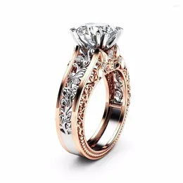 Chains Exquisite Round Rhinestone Ring Charm Bride Princess Wedding Engagement