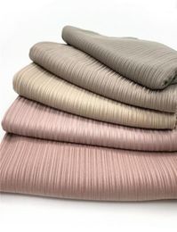 Scarves 10pcslot Ribbed Jersey Hijab Customization Acceptable Mini Pleated Plain Striped Scarf High Quality Pashmina Shawls OEM4320429