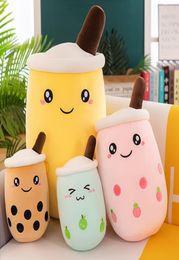 Cute Cartoon plush toys Bubble Tea Cup Shaped Pillow Soft Back Cushion Creative Funny Boba Pearl Milk Pillows For Kids Birthday ch8685934