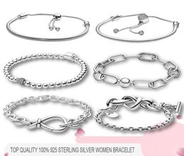 100% 925 Sterling Silver Bracelets For Women Fashion Luxury Link Chain Bracelet Fit Charms Beads Fine Jewelry Gift send dust bag gift8990840