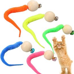 5Pcs Interactive Cat Worm Ball With Bell Funny Wobbly Balls Cat Bell Toy Colourful Kitty Toy Cat Bell Toy High Quality Practical 240103