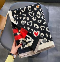 Scarves Designer Brand Winter Scarf Women Warm Cashmere Shawl Wraps Thick Pashmina Blanket Leopard Print Bufandas Female Foulard3026821