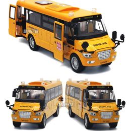 Cars Diecast Alloy Yellow United States School Bus Model Cars Kids Toy, Big Size 1:32 Scale, with Light& Sound, Music, Pullback, Ornam