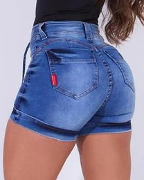 Skirts Women's Shorts Summer Fashion High Waist Tied Detail Casual Plain Pocket Design Skinny Above Knee Denim Shorts Women Clothing