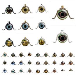 Party Favor Gift Animal Eye Pattern Time Gem Alloy Dragon Gemstone Pendant Necklace Wholesale Drop Delivery Home Garden Festive Supp Dhral