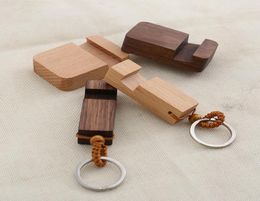 Keychains 1 Piece Of Fashion Creative Lightweight Slim Design Wooden Mobile Phone Stand Holder Pendant Keychain 2022 Smal229996801