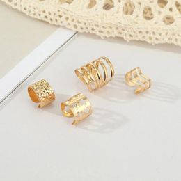 Backs Earrings 2024 Silver Color For Women Men Creative Simple C Ear Cuff Non-Piercing Clip Set Trend Jewelry Gift