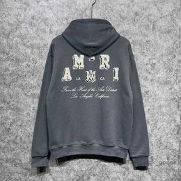 Sweatshirts Autunm Men Solid Colour Designer Letter Printing Thick Long Sleeve Hoodies Couple Fleece Hooed Amiryes Pullover Man Ami 5t0rF5SA