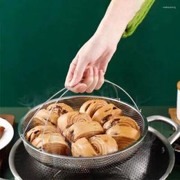 Double Boilers YOMDID Multifunctional Steamer Basket Stainless Steel Steaming Rack For Steamed Buns Dumpling Vegetables Fruits Cleaning