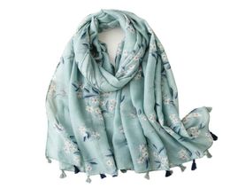 Scarves 2021 Soft Cotton Handfeeling Summer Women Shawl Printing Hight Quality Hijab Scarf Pashmina Female Bandana3622427
