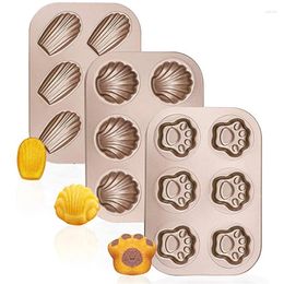 Baking Moulds 6 Hole Madeleine Cake Mold Non-stick Carbon Steel Shell Mould Biscuit Chocolate Bakeware Tools Kitchen Accessories
