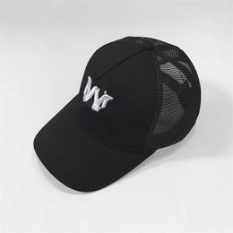 2024 Design Embroidered Letter Style Baseball Hat Outdoor Sports Mesh Breathable Hat Beach Travel Leisure Truck Driver Hat Personality11H1SS1