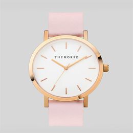 The Horse Watches Famous Luxury Women Men Watches 40mm Unisex Ladies Mens Watch Rose Gold Leather Woman Fashion Dress Wristwatch350h