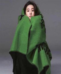 150135cm Pashmina Shawl For Women Autumn Winter High Quality Green Letter Thick Warm Scarf Street Poncho Female 2201075612869