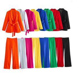 Women's Suits 2024 Pencil Women Pants Set 8 Colour High Waist For White Black Streetwear Woman Trousers Summer Office Wear