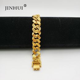 Jin Hui Fashion African Ethiopia Gold Colour Men Bracelet Women Party Ornament Luxury Gifts for Friends Dubai Bangle Jewellery 240103