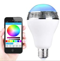 Lighting 2017 new novelty led rgb bulb light wireless bluetooth LED E27 speaker for iphone samsung smart phone controllable Variable LED li