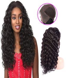 Brazilian Remy Human Hair Lace Front Wigs 1432Inch Deep Wave Curly Virgin Hair Lace Wigs Pre Plucked With Baby Hair1850140