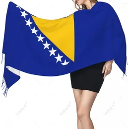 Scarves Bosnia And Herzegovina Flag Scarf Pashmina Warm Shawl Wrap Hijab Spring Winter Multifunction Unisex