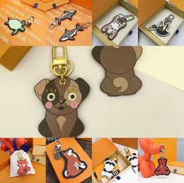 Lanyards Classic Cartoon Cute Tiger Keychain Wallet Keyring Designer Animal Car Penguin Letter Fox Keychains Women Charm Pendant Accessorie