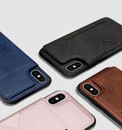 Hanman PU Leather Wallet Card Slot Holder Back Case for iphone 13 11 12mini pro Max XS XR 8 7 Plus Samsung Models with Retail box4743592