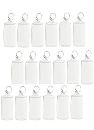 100Pcs Po Keychain Rectangle Transparent Blank Acrylic Insert Po Picture Frame Keyring Key Holder DIY Split Ring7877994